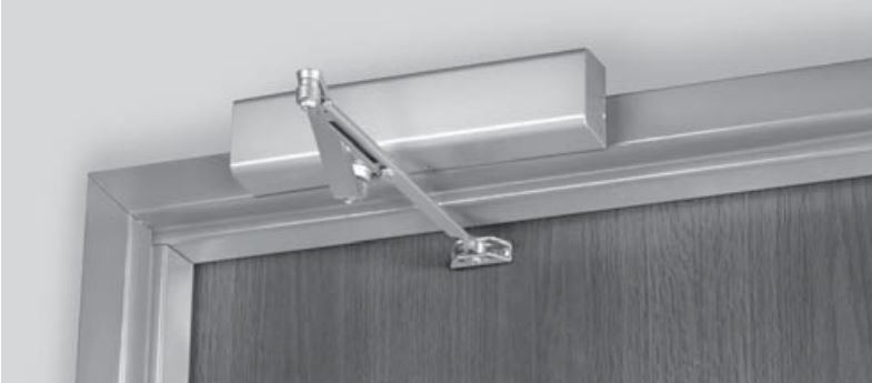 Norton 8501 Door CLoser installed in top jamb mount, parallel arms