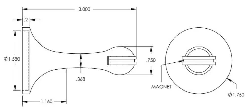 Product specs for Emtek #2256 Magnetic Door Holder