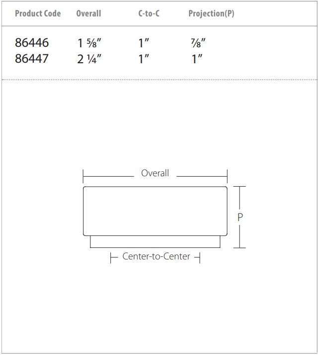 Emtek 86446 and 86447 Cinder Knob Specs