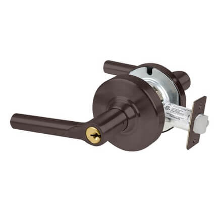 Schlage Broadway Door Handle, Mechanical Door Locks, ND Series, Keyed, Single Cylinder Function, Entrance/Office Lock, Flat Black Finish