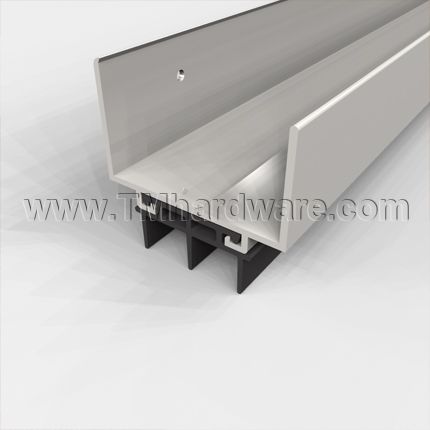 Pemko #2173 Door Shoe Sweep, U-Shaped Aluminum with .69" Notched Eco-V (Vinyl) Triple Fin Seal