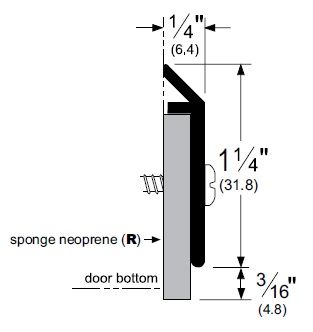 Product Specs of Door Bottom with Sponge Neoprene Seal by Pemko, 3151R