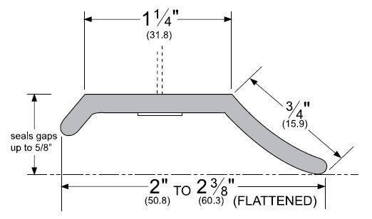 Product Specs of Sponge Neoprene Curved Flange Seal by Pemko for Garage Doors