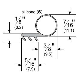Product Specs of Silicone Bulb Kerf Weatherstrip from Pemko, PS52