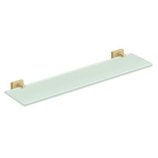 Shower shelf with gold trim
