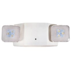 Topaz EL2/LED/WH/ST LED Exit Sign with 2-Lamp Heads and Battery Backup, Self Testing