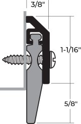 NGP 202 Door Sweep, 1.0625" Aluminum Casing with .625" Neoprene Seal