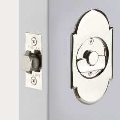 Emtek #8 Classic Arched Pocket Door Tubular Lock in Polished Brass Finish (US3)