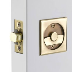 Emtek Square Pocket Door Tubular Lock in Polished Brass Finish (US3)