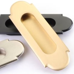 Emtek #2205 Brass Flush Door Pulls - #8 Classic Curved Design Oil Rubbed Bronze (US10B) Finished
