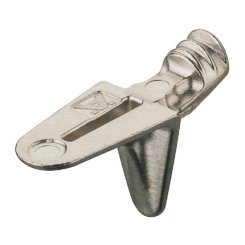 Hafele Shelf Support with 3 Wedged Ribs, for 13/64" (5 mm) Diameter Hole, Nickel Plated