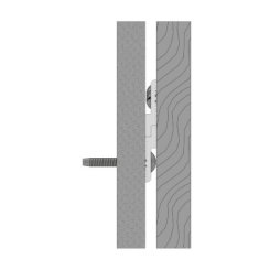 Hafele Z-Clips, 2" Width, 3/8" Lift-off, with Holes, Aluminum, Mill Finish