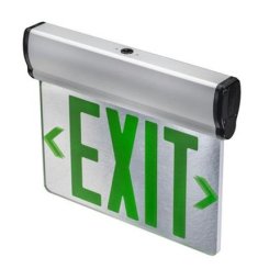 Topaz ESEL/SFS/CL/B LED Indoor Luminaries Exit & Emergency Lighting, Mirror Edge Lit Exit Sign, Red Font