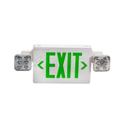 Topaz TPESC/LED LED Exit Sign with 2-Lamp Heads and Battery Backup, Green Font