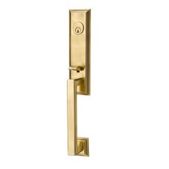 Wilshire Single Cylinder Door Locks Set with Melon Brass Knob in Polished Brass