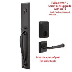 Jefferson Door Locks Brass Tubular Entry Set Coventry Lever in Polished Brass