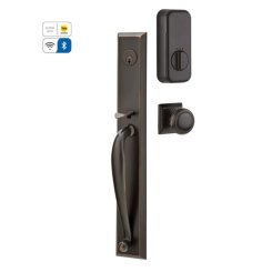 Jefferson Door Lock Single Cylinder with Ebony Porcelain Knob in US3 Finish