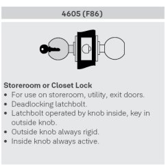 Accentra 4602 Commercial Locks Satin Stainless Steel (US32D) Finished