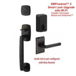 Emtek 4715TRT Entry Set in Flat Black Finish (US19)