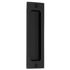 Emtek #220406 Sandcast Flush Door Pull in Flat Black Finish