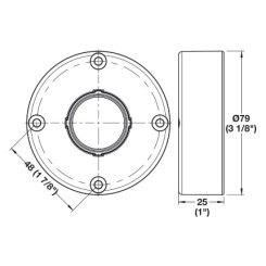 Häfele AXILO™ 78, Round Mounting Plate, Screw Mount, Black
