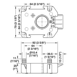 Häfele AXILO™ 78, Mounting Plate, Screw Mount