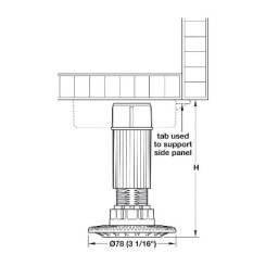 Häfele AXILO™ 78 Plinth System, Adjustment Feet, Black, 60mm (2-3/8") Height