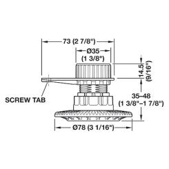 Häfele AXILO™ 78 Plinth System, Press-Fit Low Profile Foot, with Mounting Plate