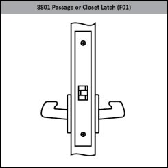 Accentra 8801 Mortised  Commercial Locks Satin Chrome Finished
