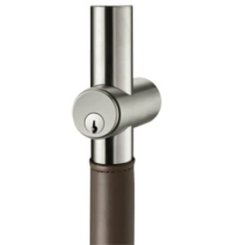 Rockwood LP6161 Half Height Pull, PostMount Upholstery Leather Wrapped - Round
