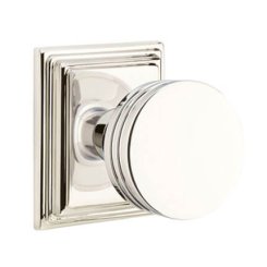 Emtek Bern Door Knob, Modern Designer Brass, Passage, Modern Rosette, Satin Brass (US4) Finish