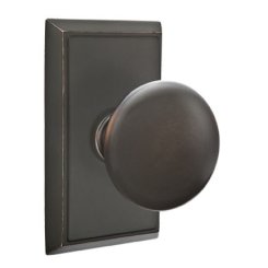 Emtek Providence Door Knob, Classic Brass, Passage, #8 Rosette, Polished Brass - Lifetime (US3) Finish