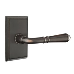 Emtek Turino Door Handle, Classic Brass, Passage, #8 Rosette, Polished Brass - Lifetime (US3) Finish
