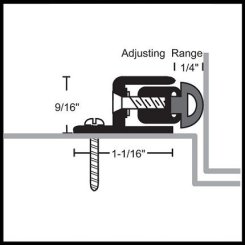 NGP 106N Door Gasket, 1.0625" Aluminum Casing with Adjustable .25" Neoprene Seal