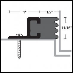 NGP 108N Door Gasket, 1" Aluminum Casing with .5" Neoprene Sponge Seal