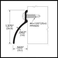 Zero #11 Aluminum Rain Drip, Narrow, for Bottom of Doors