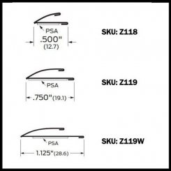 Zero #118B, 119B, 119WB Metal Weatherstrip, Adhesive Bronze Cushion Spring