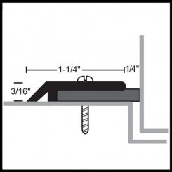 NGP 130N Door Gasket, 1.25" Aluminum, Brass, or Stainless Steel Casing with .25" Neoprene Sponge Seal