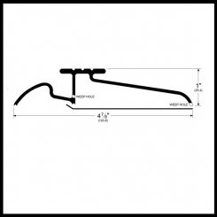 Pemko #136B Interlocking Threshold, 4.8" W Bronze with Water Return, 1" H