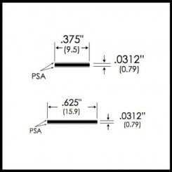 Zero #137-138 Self-Adhesive Tape, Double Sided Rubber Based, .375"-.625" (W), 216 Ft. Roll