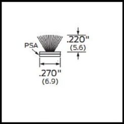 Zero #137P Adhesive Weatherstrip, .270" W Pile Brush for Glass Sliding Doors, .25" Depth - QuickShip