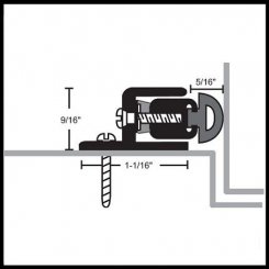 NGP 141N Door Gasket, 1.0625" Aluminum Casing with Spring Adjustable .3125" Neoprene Seal