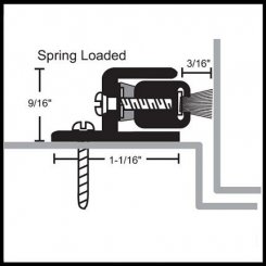 NGP 141P Door Gasket, 1.0625" Aluminum Casing with Spring Adjustable .1875" Polypropylene Pile Seal
