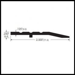 Zero #1545 Half Threshold, 2.5" (W) Aluminum or Bronze, .25" (H)