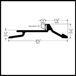 Pemko #159B Latching Panic Exit Threshold, 3.625" Interlocking Bronze with Seal, .5" H