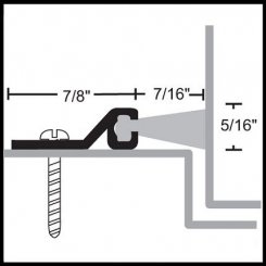 NGP 161P Door Gasket, Military Grade Aluminum Casing with .3125" Wide Polypropylene Pile Seal