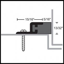 NGP 165S Door Gasket, .9375" Aluminum Casing with .3125" Silicone Sponge Seal