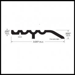 Zero #1673A Half Threshold, 3" (W) Aluminum, Heavy Duty, .5" (H)