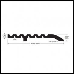 Zero #1674 Half Threshold, 4" (W) Heavy Duty Aluminum, .5" (H)