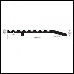 Zero #1675 Half Threshold, 5" (W) Aluminum, Heavy Duty, .5" (H)
